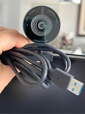 Dell 4K Webcam with Black Circular Glass Lens